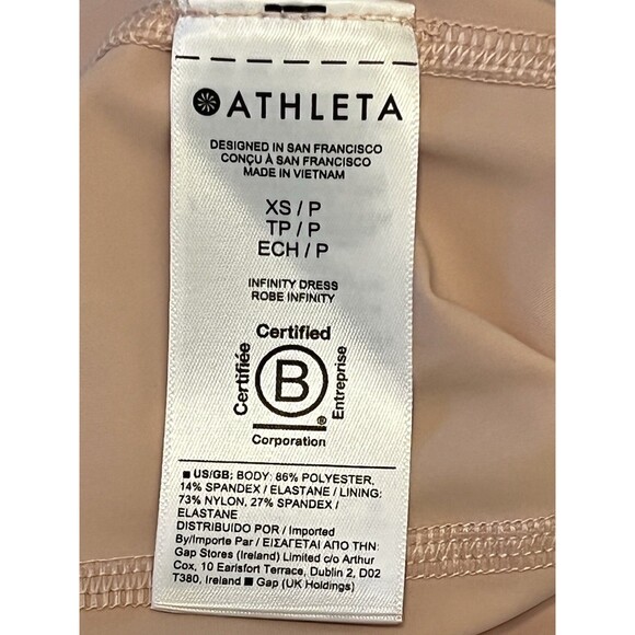 ATHLETA Blush Pink Floral Infinity Dress Built In Shorts Active Tennis Size XS - Picture 6 of 6